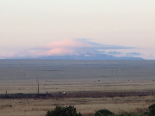 GDMBR: We saw this lenticular cloud over a mountain.
